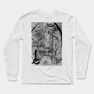 Abstract Uncoloured Smile Long Sleeve T-Shirt